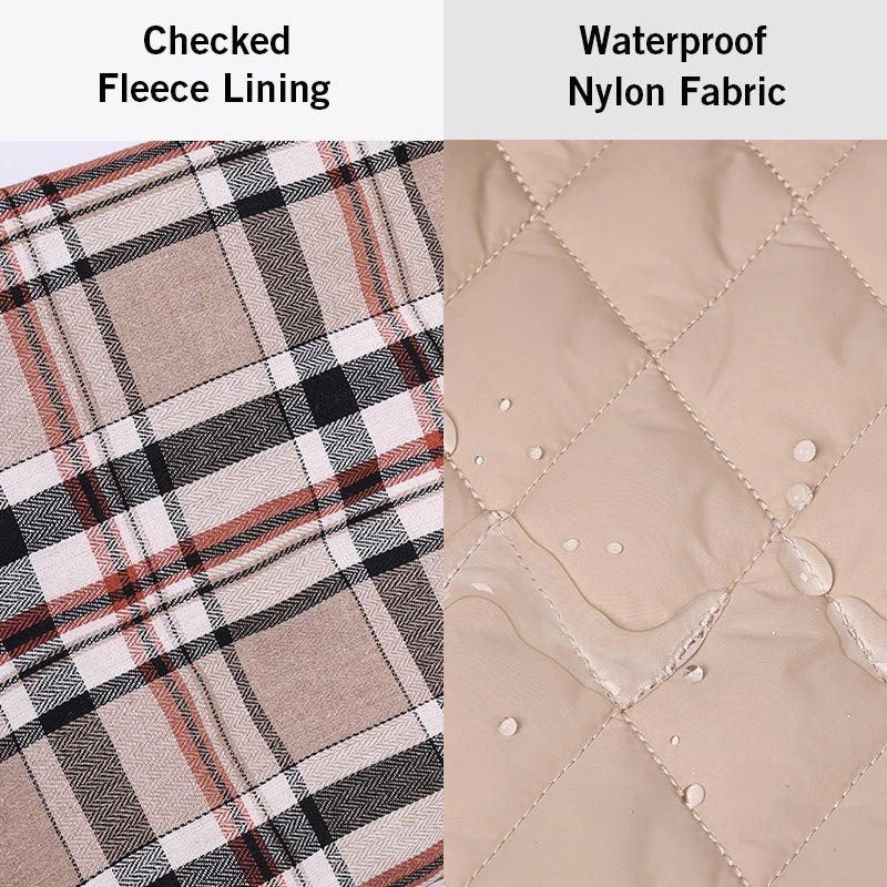 Reversible Waterproof Dog Jacket – Warm Checked Coat with Adjustable Fit