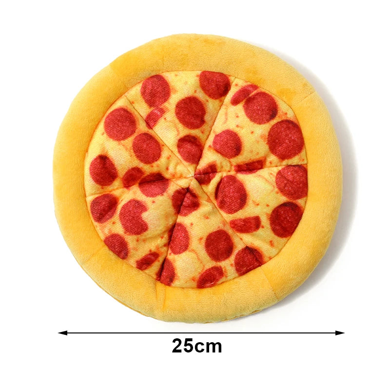 Plush Donut & Pizza Dog Toys – Squeaky Chew Set for All Breeds