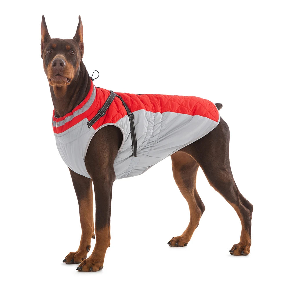 All-Weather Dog Jacket with Built-In Harness β Waterproof & Windproof Winter Coat