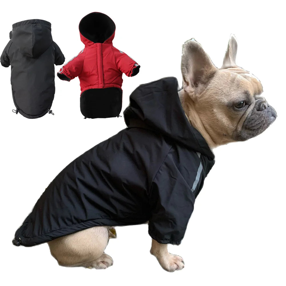Reflective Waterproof Dog Coat – Hooded Winter Jacket for Small Breeds