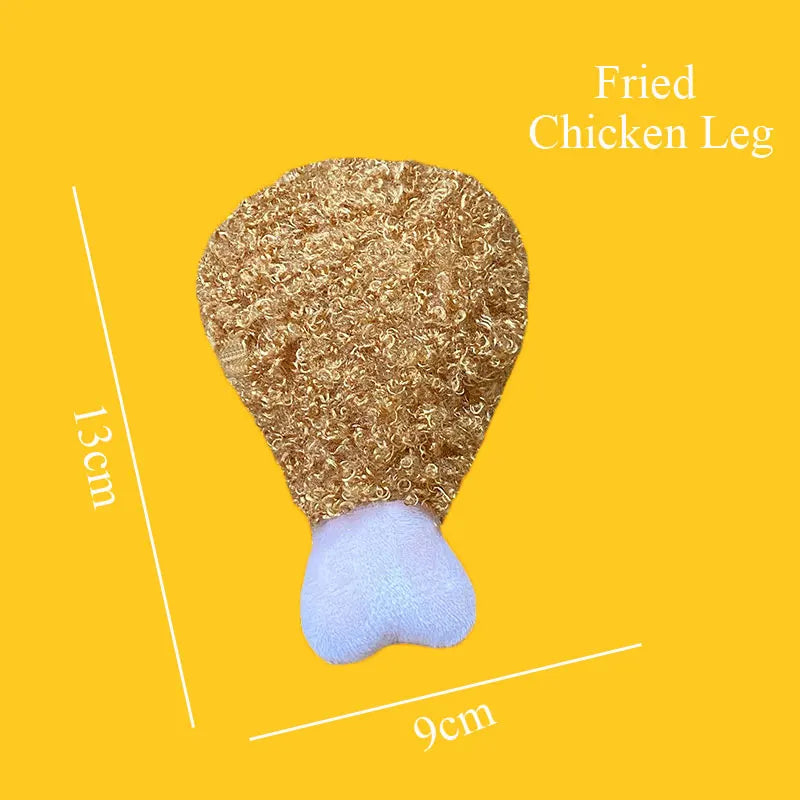Fun Plush Squeaky Dog Toys – Durable Chew Set (Ice Cream, Fries & Burger
