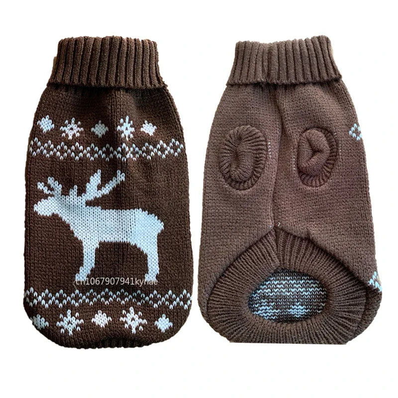 Knitted Winter Dog Sweater – Cozy Pullover for Small & Medium Breeds