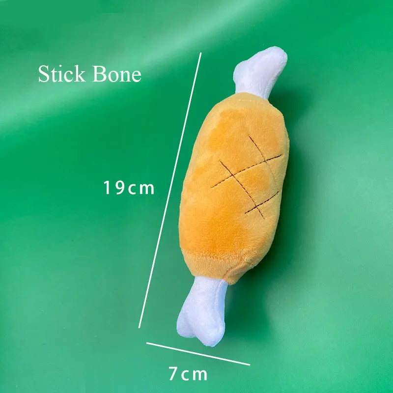 Fun Plush Squeaky Dog Toys – Durable Chew Set (Ice Cream, Fries & Burger