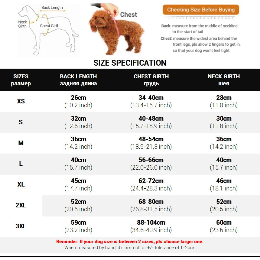 Reversible Waterproof Dog Jacket – Warm Checked Coat with Adjustable Fit
