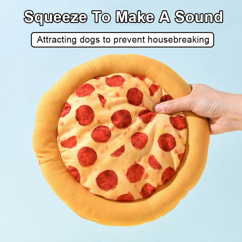 Plush Donut & Pizza Dog Toys – Squeaky Chew Set for All Breeds