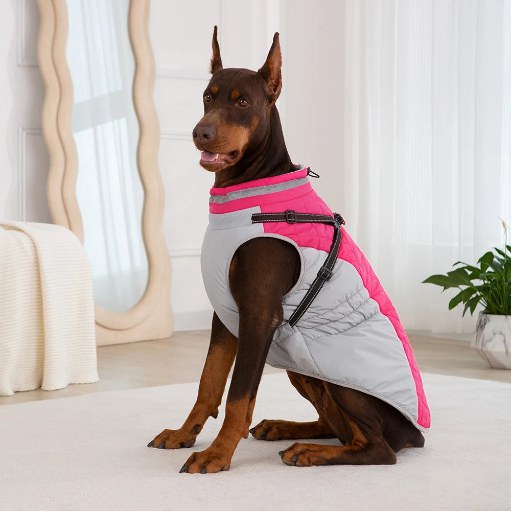 All-Weather Dog Jacket with Built-In Harness β Waterproof & Windproof Winter Coat