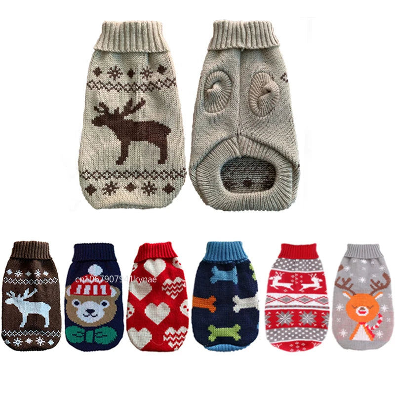 Knitted Winter Dog Sweater – Cozy Pullover for Small & Medium Breeds