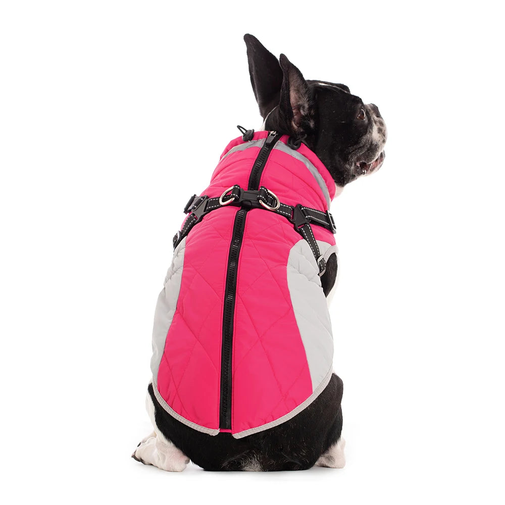 All-Weather Dog Jacket with Built-In Harness β Waterproof & Windproof Winter Coat