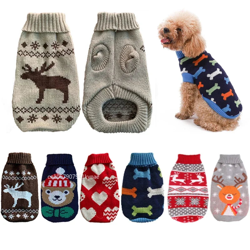 Knitted Winter Dog Sweater – Cozy Pullover for Small & Medium Breeds
