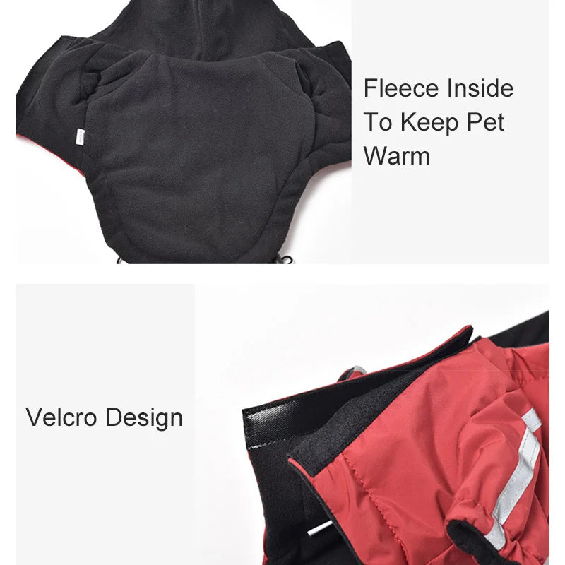 Reflective Waterproof Dog Coat – Hooded Winter Jacket for Small Breeds