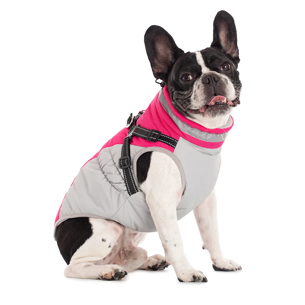 All-Weather Dog Jacket with Built-In Harness β Waterproof & Windproof Winter Coat