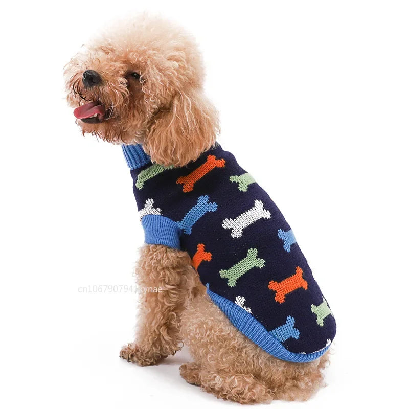 Knitted Winter Dog Sweater – Cozy Pullover for Small & Medium Breeds