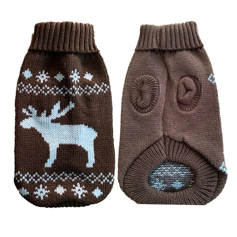 Knitted Winter Dog Sweater – Cozy Pullover for Small & Medium Breeds