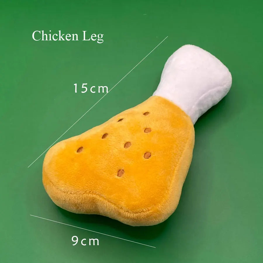 Fun Plush Squeaky Dog Toys – Durable Chew Set (Ice Cream, Fries & Burger