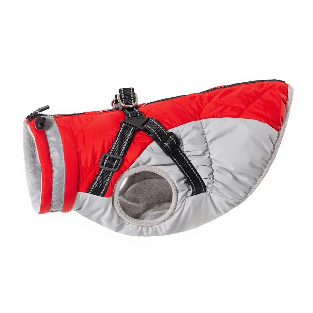 All-Weather Dog Jacket with Built-In Harness – Waterproof & Windproof Winter Coat