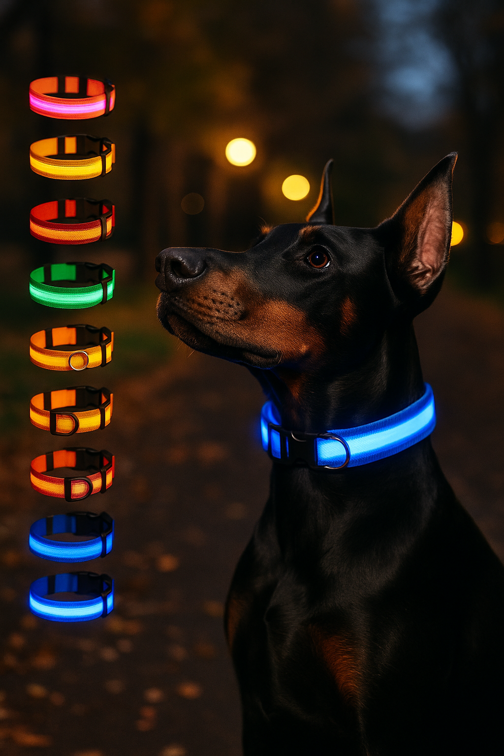 LED Safety Dog Collar – USB Rechargeable, Adjustable & Reflective Night Light