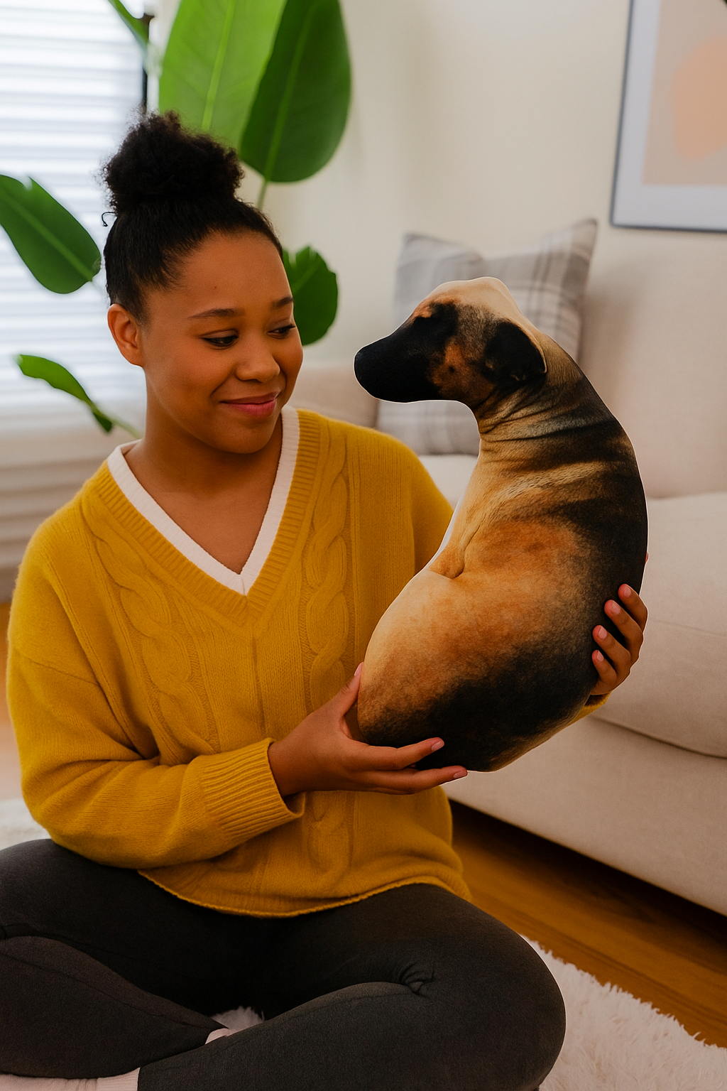 50cm 3D Realistic Dog Plush Pillow – Soft Stuffed Animal Cushion for Home Decor & Gifts