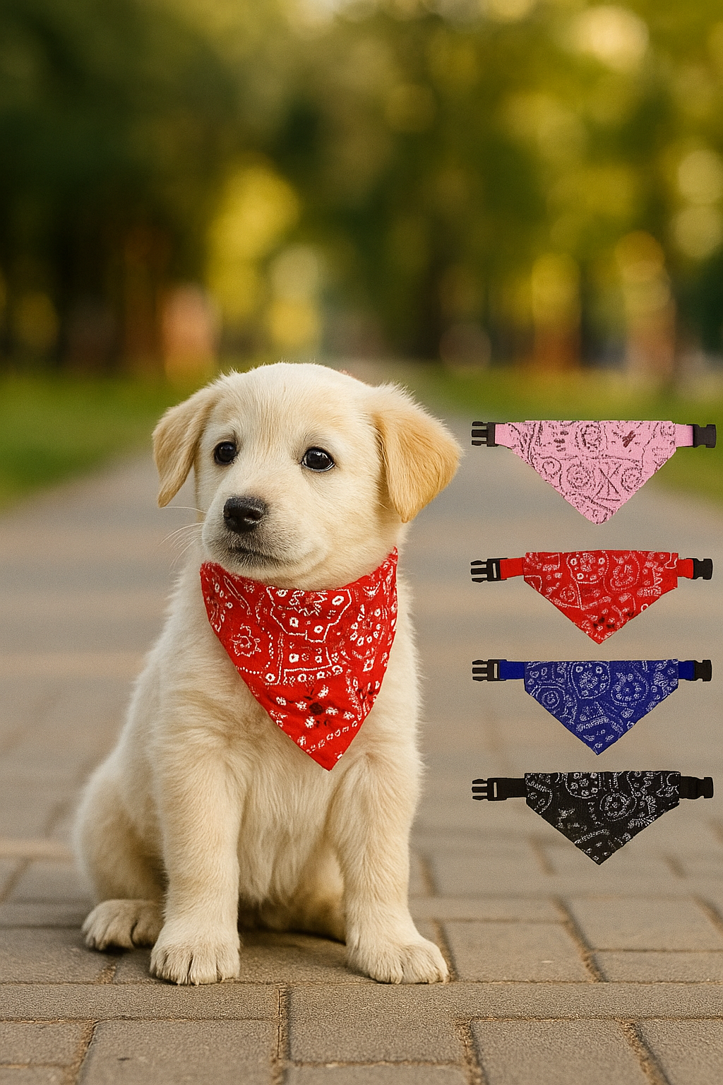 Adjustable Pet Bandana Collar – Stylish Triangle Scarf for Dogs & Cats