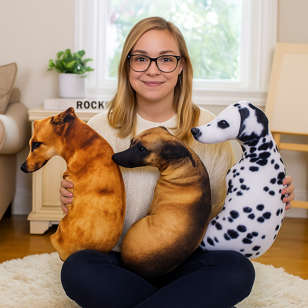 50cm 3D Realistic Dog Plush Pillow – Soft Stuffed Animal Cushion for Home Decor & Gifts