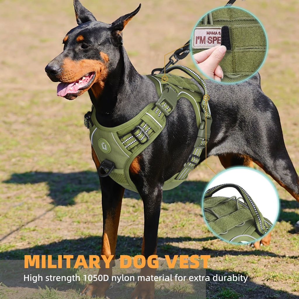 Elite Tactical Dog Harness – No-Pull Adjustable Military-Grade Vest for Medium & Large Dogs | Durable, Reflective & Comfortable