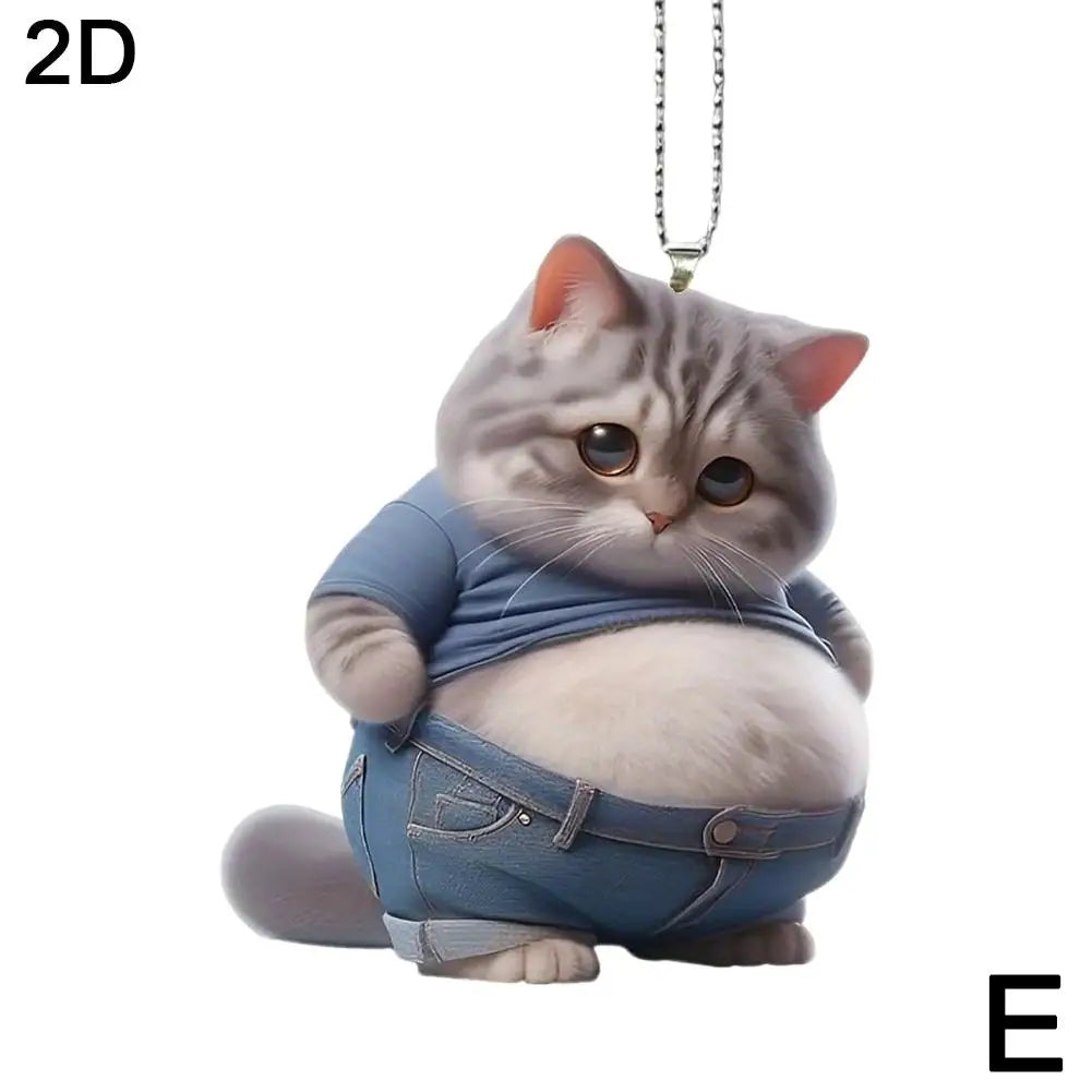 Chubby Pet Keychain – Cute 3D Dog & Cat Acrylic Pendant for Car Mirror, Backpack or Home Decor