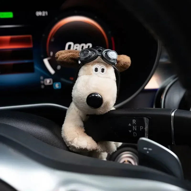 Plush Dog Car Wiper Buddy – Cute Puppy Decoration for Car Interior & Turn Signal Stick