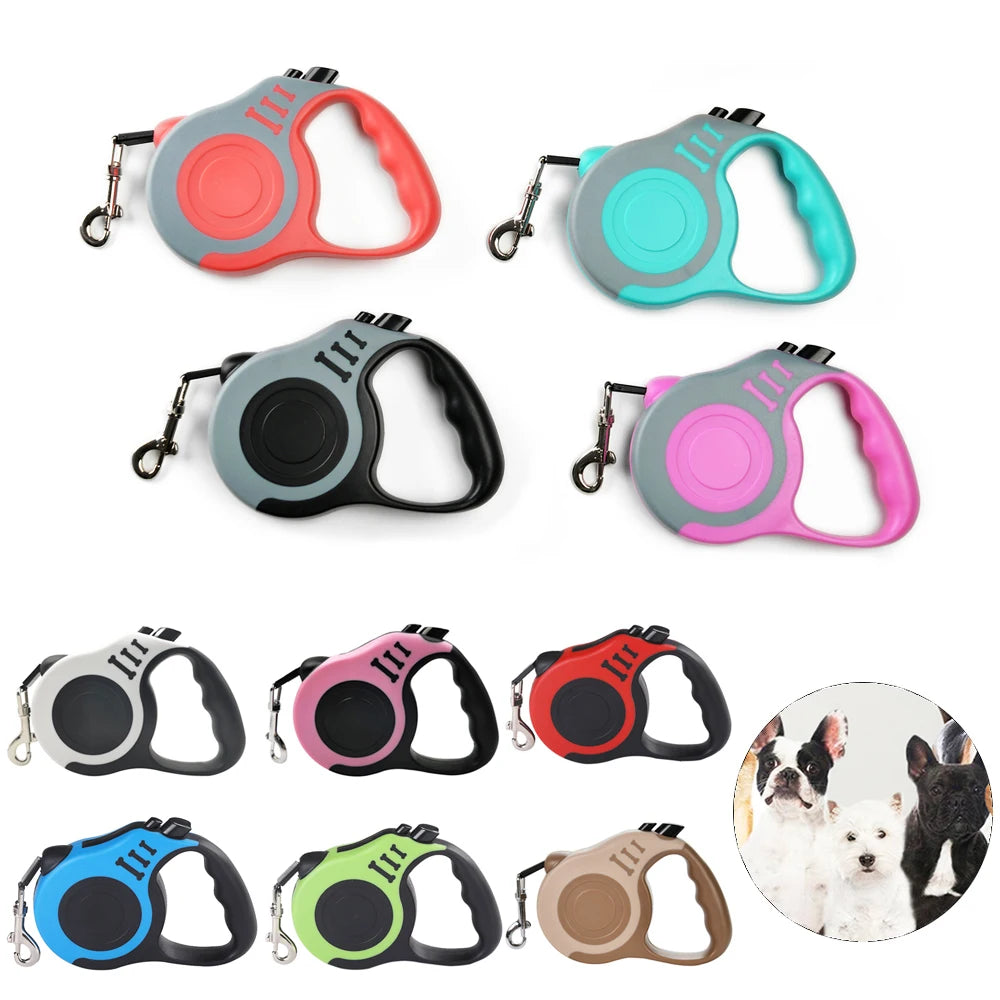 Durable Retractable Dog Leash – 3m/5m Strong Nylon Lead for Small, Medium & Large Dogs