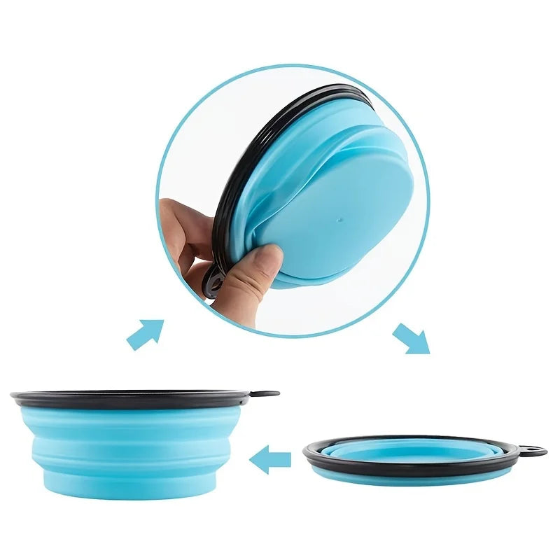Portable Collapsible Pet Bowl – Foldable Travel Food & Water Bowl for Dogs and Cats