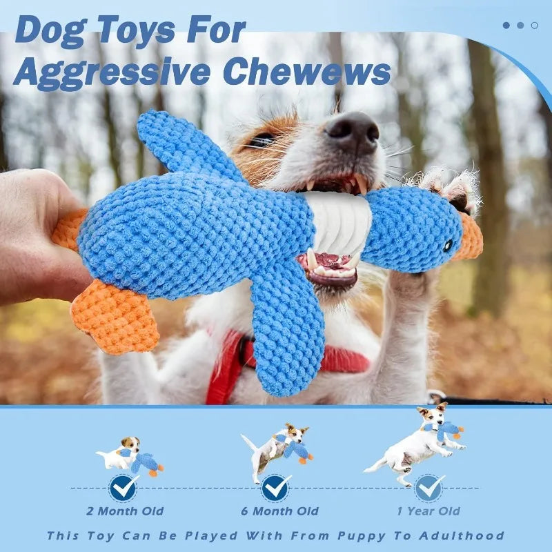 Durable Plush Duck Chew Toy – Indestructible Squeaky Toy for Dogs & Puppies | Soft & Tough Interactive Play Toy