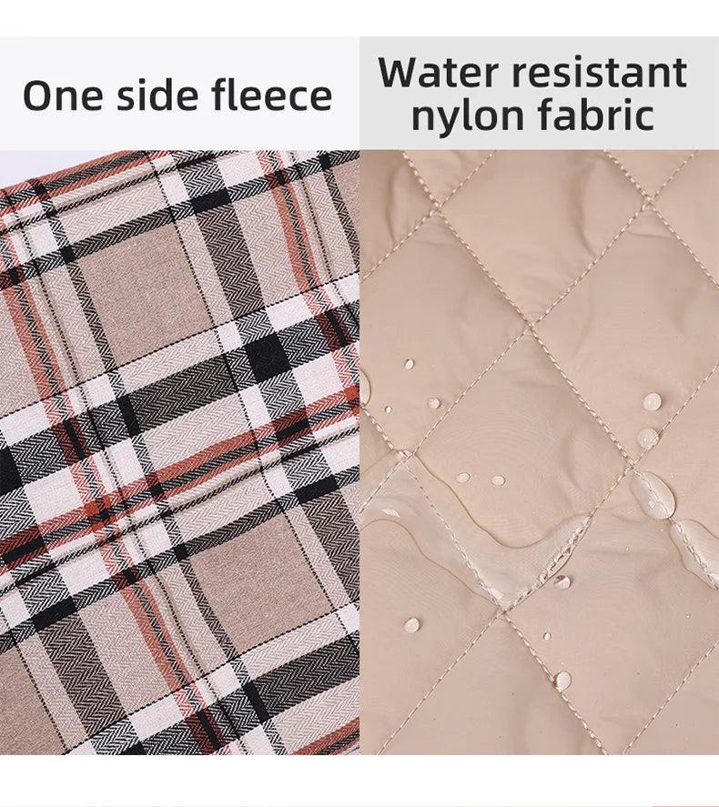Reversible Waterproof Dog Jacket – Warm Checked Coat with Adjustable Fit