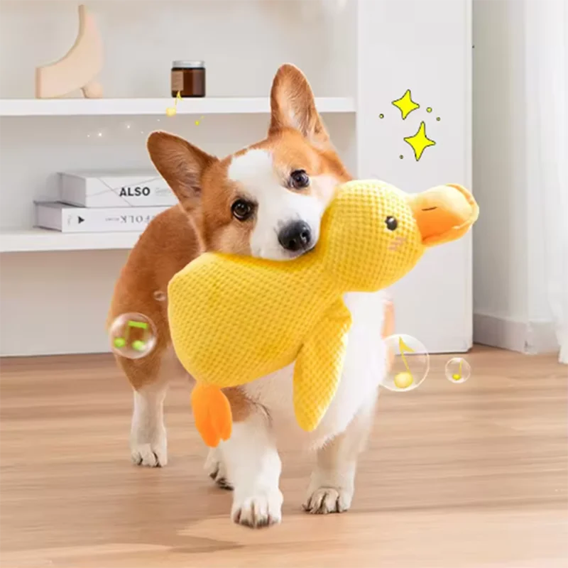Plush Squeaky Duck Toy – Interactive Cuddle Buddy for Dogs