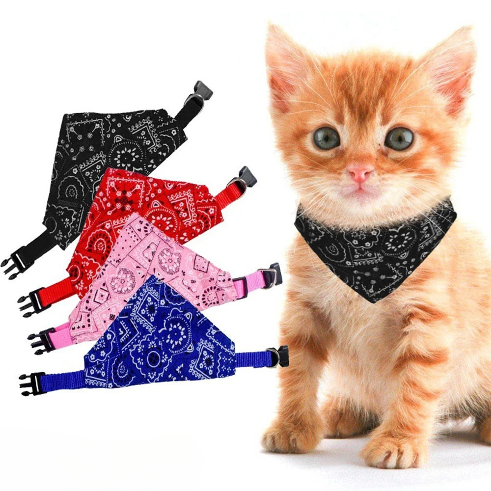 Adjustable Pet Bandana Collar – Stylish Triangle Scarf for Dogs & Cats