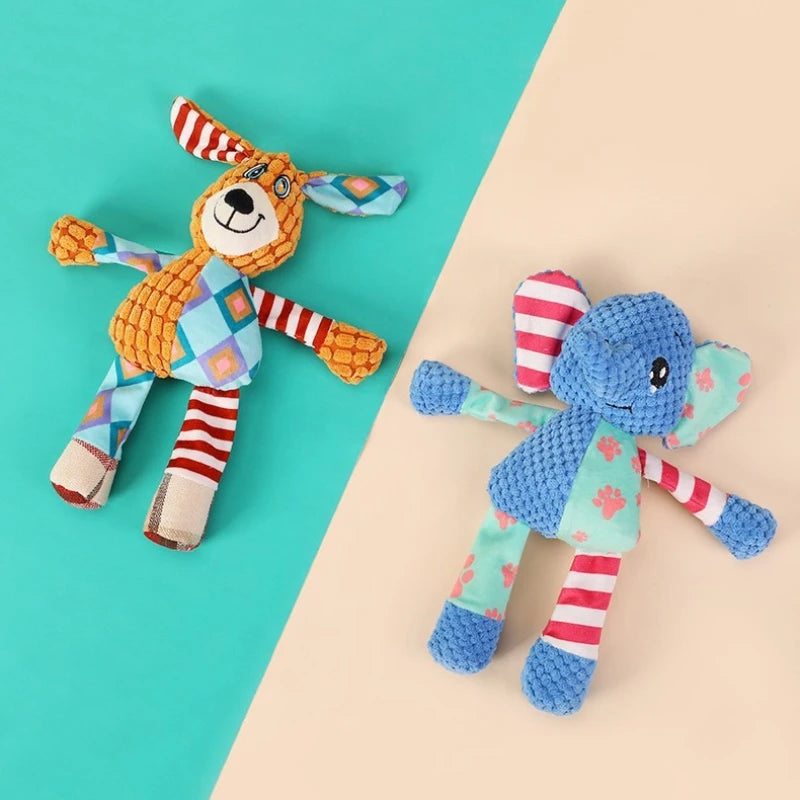 Cute Plush Dog Toy – Squeaky & Bite-Resistant Elephant for Play and Dental Care