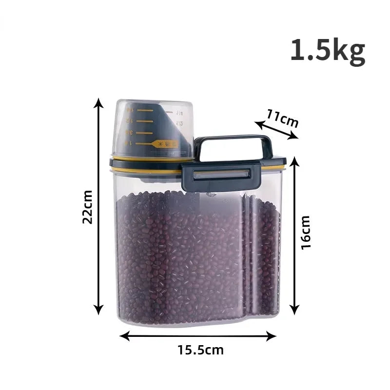 Airtight Pet Food Storage Container with Measuring Cup (1.5kg / 2kg)