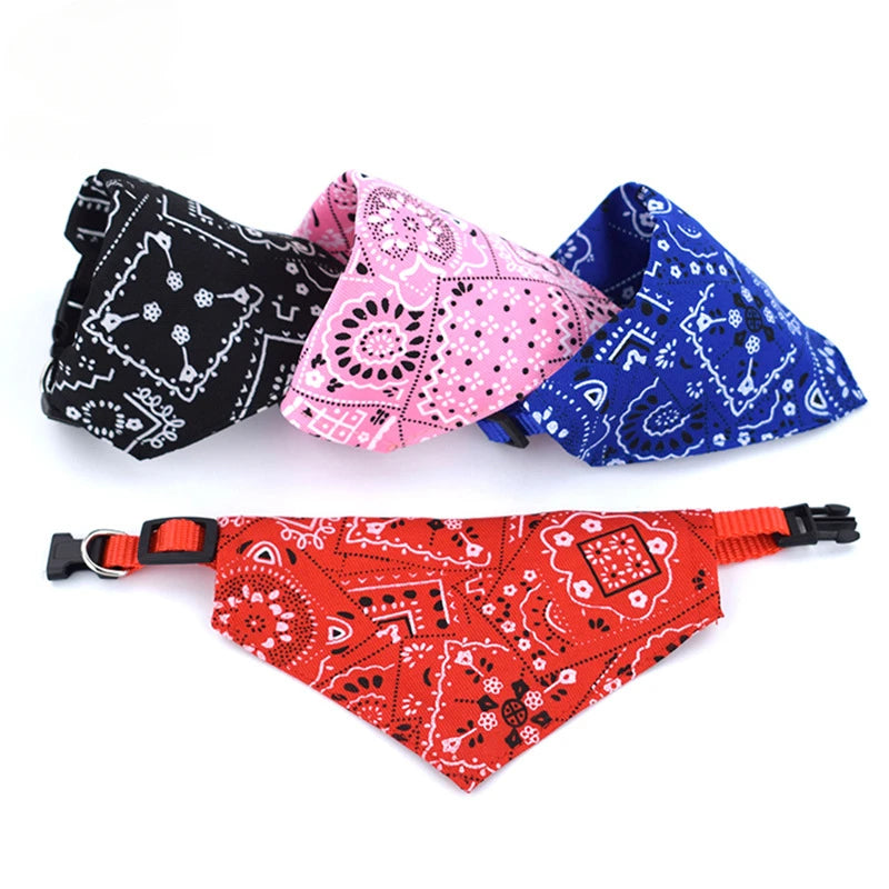 Adjustable Pet Bandana Collar – Stylish Triangle Scarf for Dogs & Cats