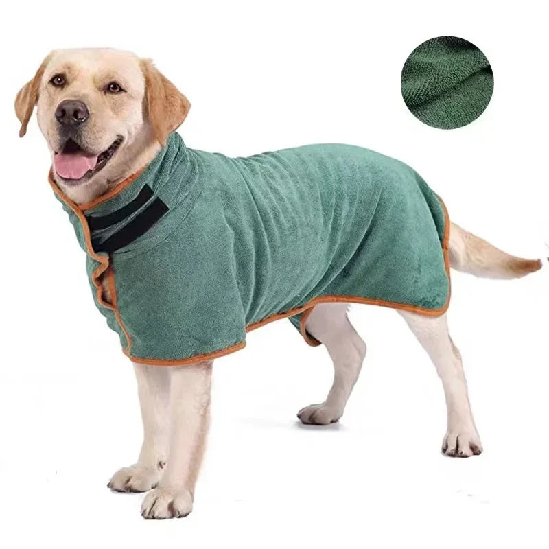 Quick-Dry Dog Bathrobe – Ultra Absorbent Towel Coat for Small & Large Dogs