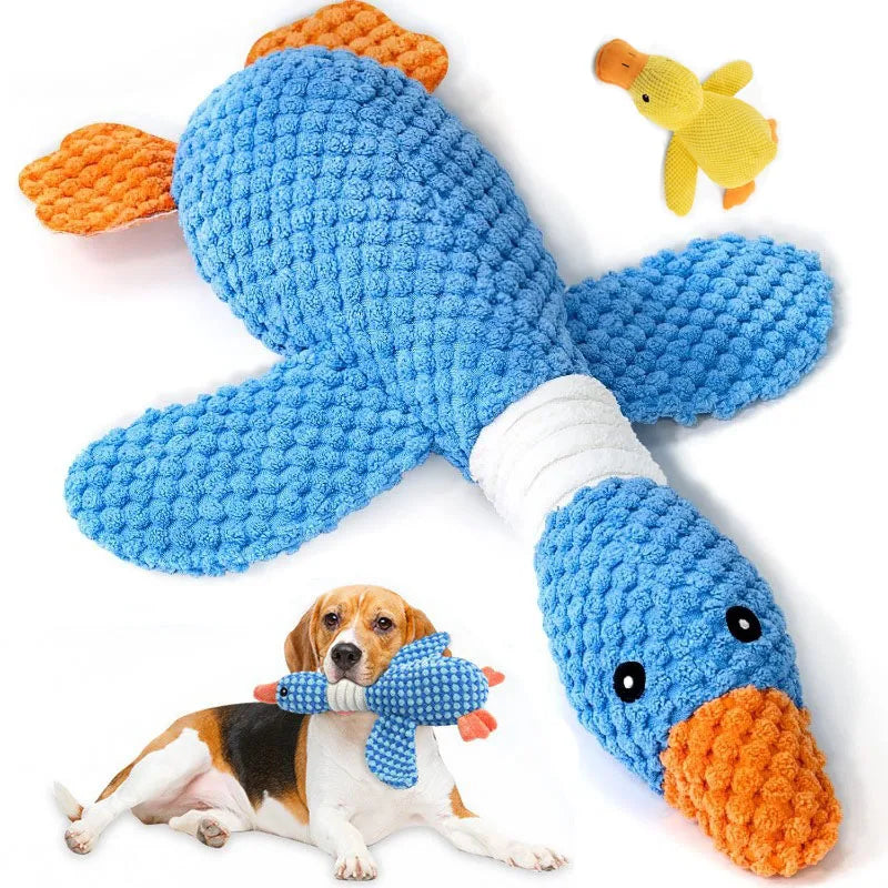 Durable Plush Duck Chew Toy – Indestructible Squeaky Toy for Dogs & Puppies | Soft & Tough Interactive Play Toy