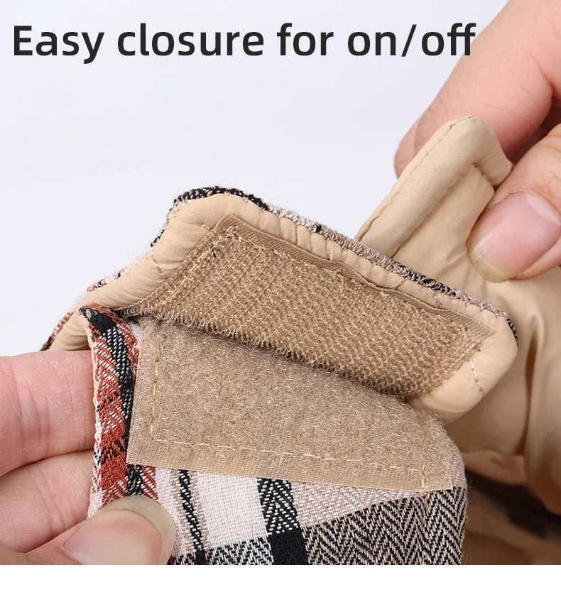 Reversible Waterproof Dog Jacket – Warm Checked Coat with Adjustable Fit
