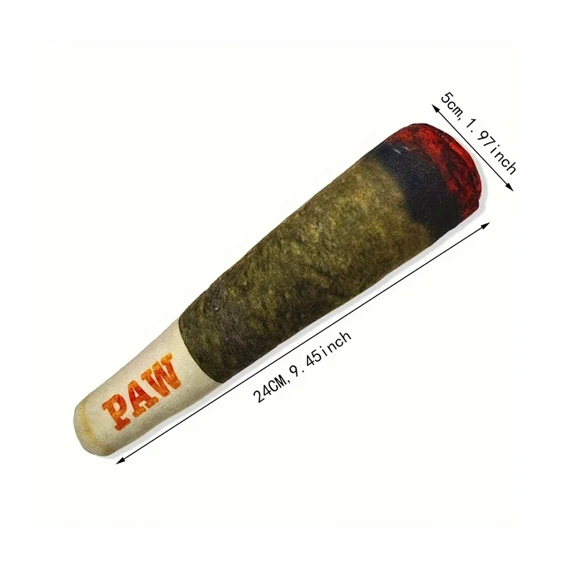 Plush Cigar Dog Toy – Funny Squeaky Chew Toy for Dogs | Durable & Soft Gift for Pets