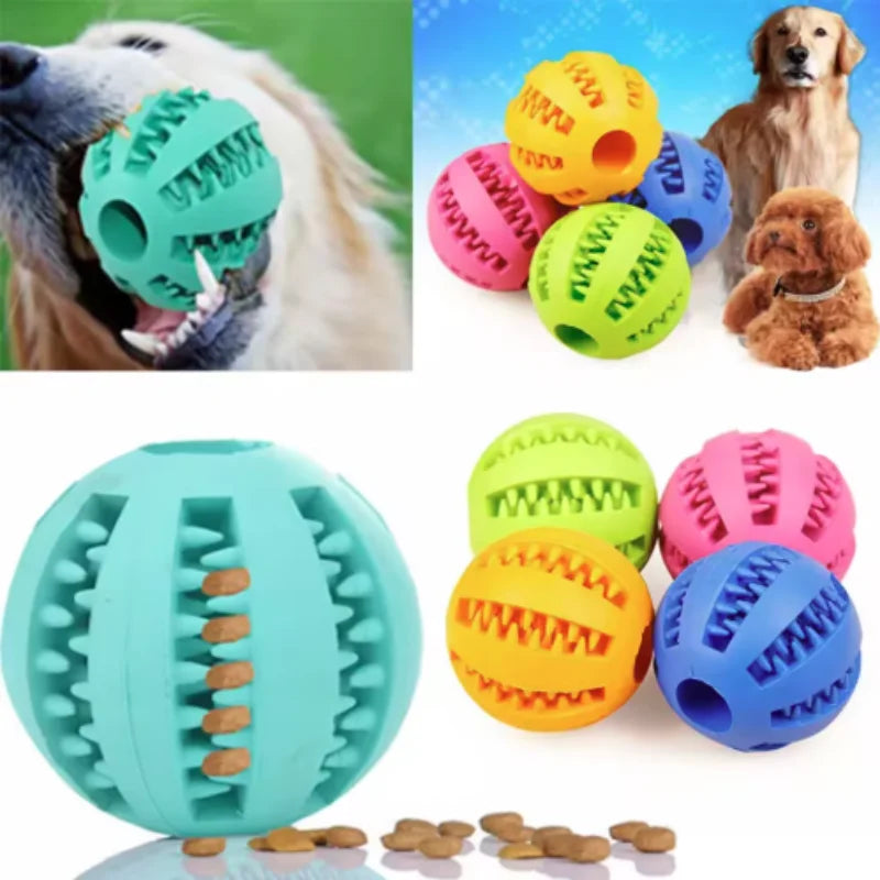 Interactive Rubber Ball for Dogs – Chew Toy & Treat Feeder for Healthy Teeth