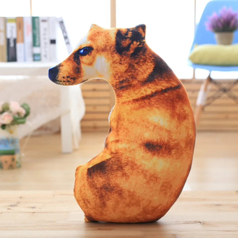 50cm 3D Realistic Dog Plush Pillow – Soft Stuffed Animal Cushion for Home Decor & Gifts