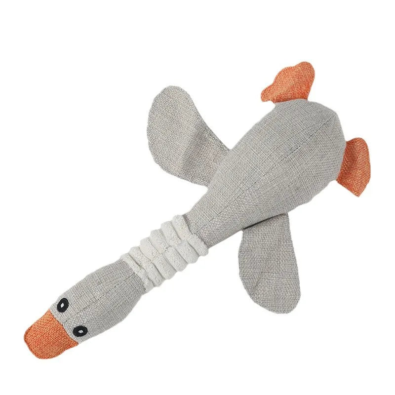 Plush Goose Squeaky Dog Toy – Interactive Chew Toy for Training & Teeth Cleaning