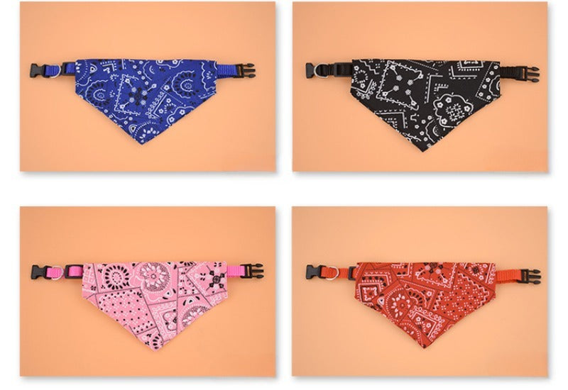 Adjustable Pet Bandana Collar – Stylish Triangle Scarf for Dogs & Cats