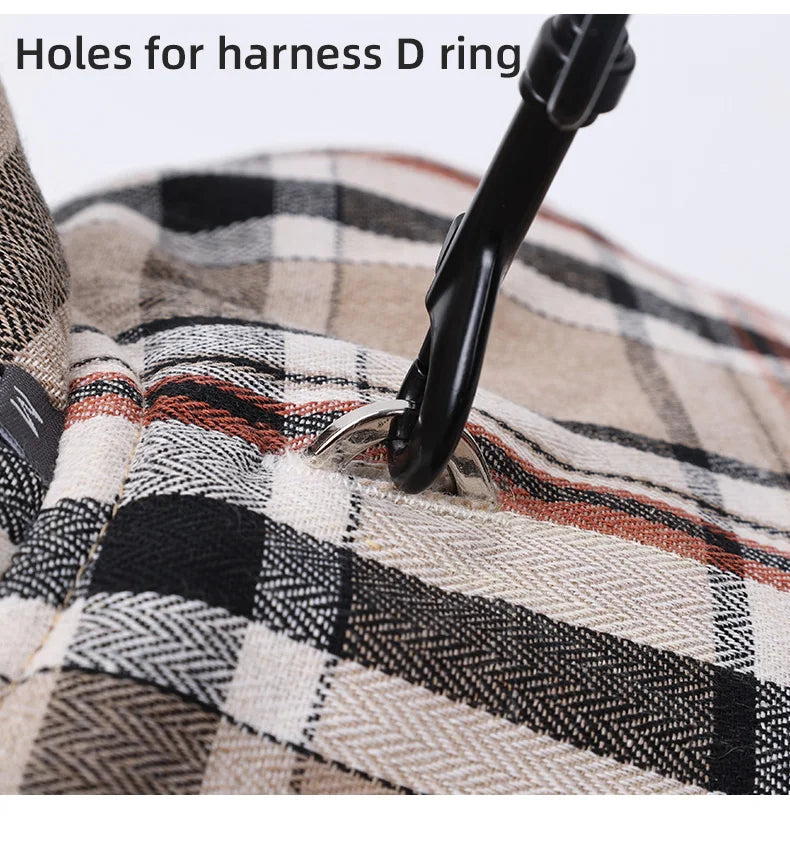 Reversible Waterproof Dog Jacket – Warm Checked Coat with Adjustable Fit
