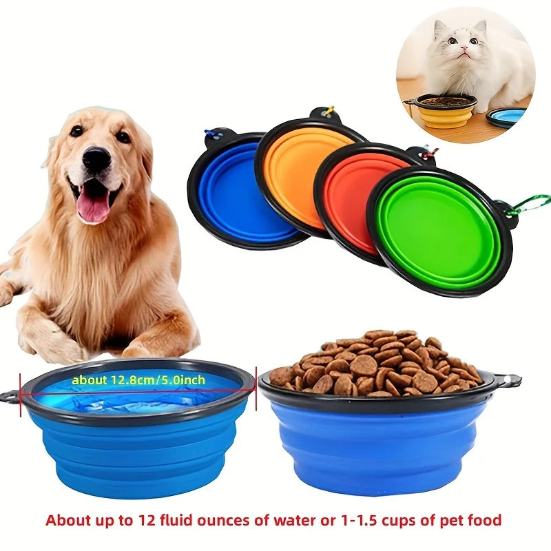 Portable Collapsible Pet Bowl – Foldable Travel Food & Water Bowl for Dogs and Cats