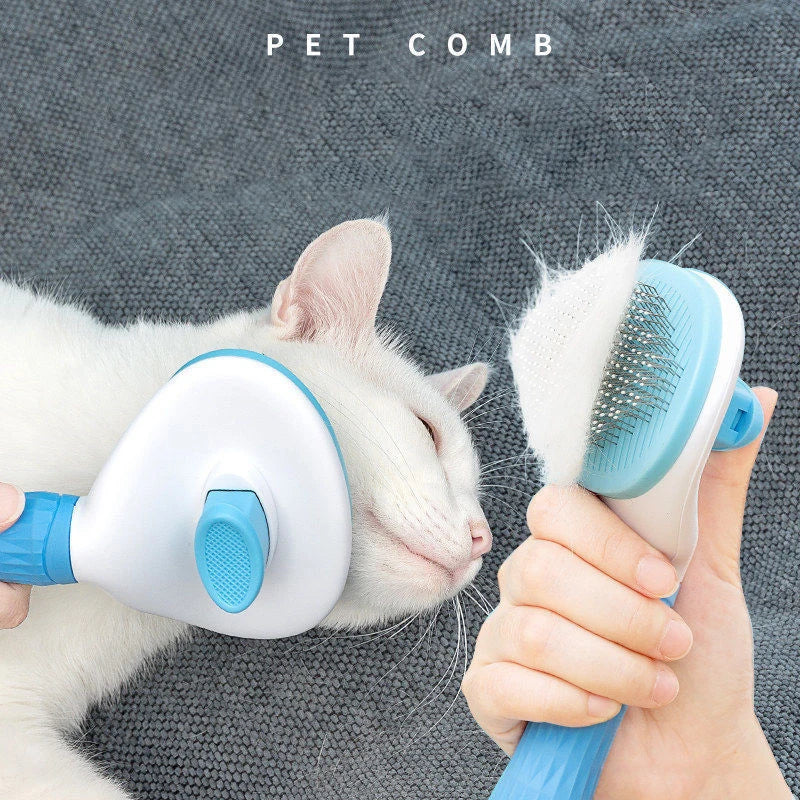 Self-Cleaning Pet Brush — Gentle Grooming Comb for Dogs & Cats