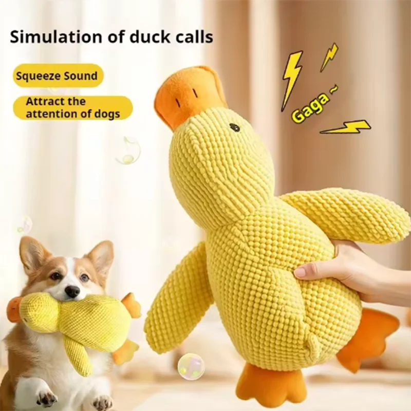 Plush Squeaky Duck Toy – Interactive Cuddle Buddy for Dogs