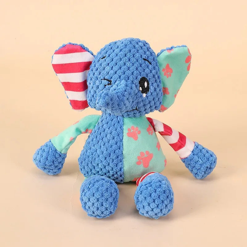 Cute Plush Dog Toy – Squeaky & Bite-Resistant Elephant for Play and Dental Care