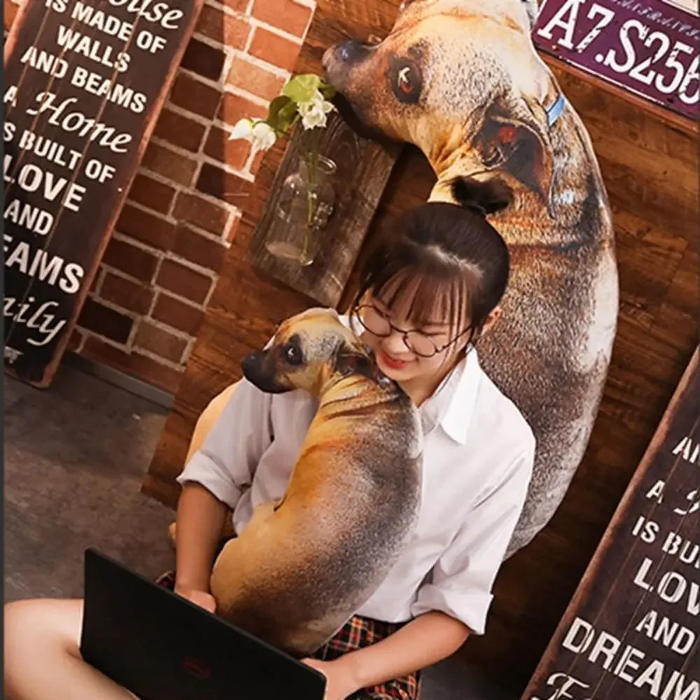 3D Dog-Shaped Pillow – Funny and Realistic Decorative Cushion for Home