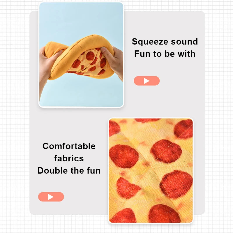 Plush Donut & Pizza Dog Toys – Squeaky Chew Set for All Breeds